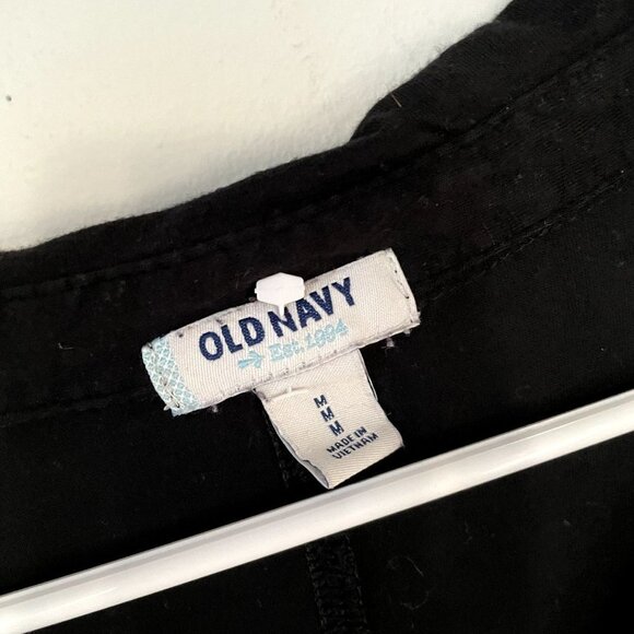 Old Navy black long sleeved button down shirt rayon comfortable casual collared - Picture 3 of 5